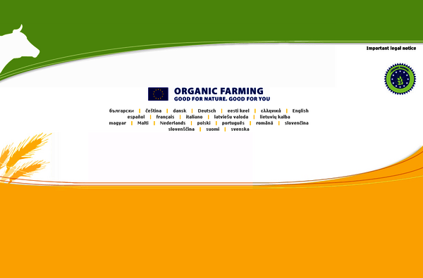 Sceeenshot of the homepage of the European information campaign on organic food and farming ec.europa.eu/agriculture/organic/