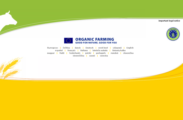 Sceeenshot of the homepage of the European information campaign on organic food and farming ec.europa.eu/agriculture/organic/